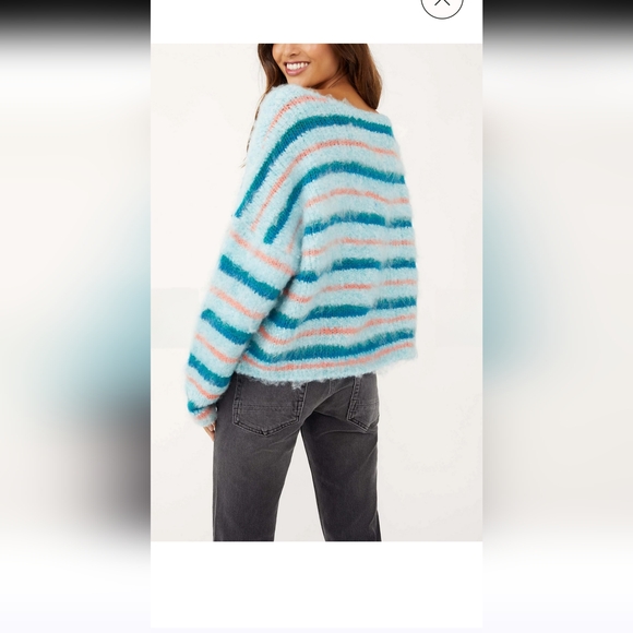 free people Marin blue Sweater M - Picture 4 of 10